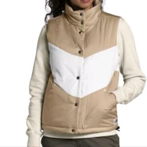 The North Face Women’s Sylvester Insulated Puffer Vest - Khaki/White - XL